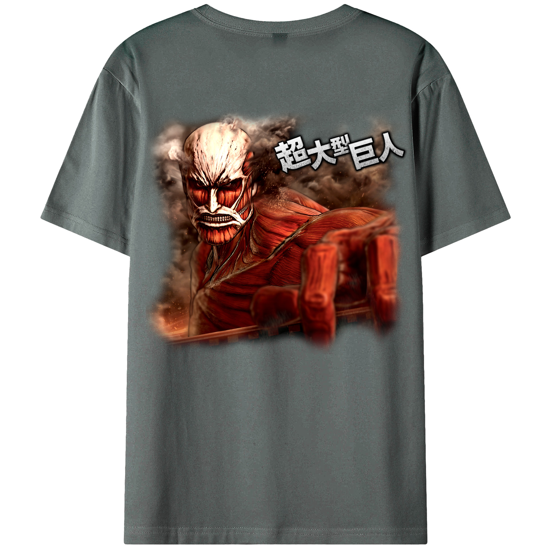 （画像用） 進撃の巨人 Attack on Titan 綿100％ メンズ半袖Tシャツ（バックプリント） 通気性